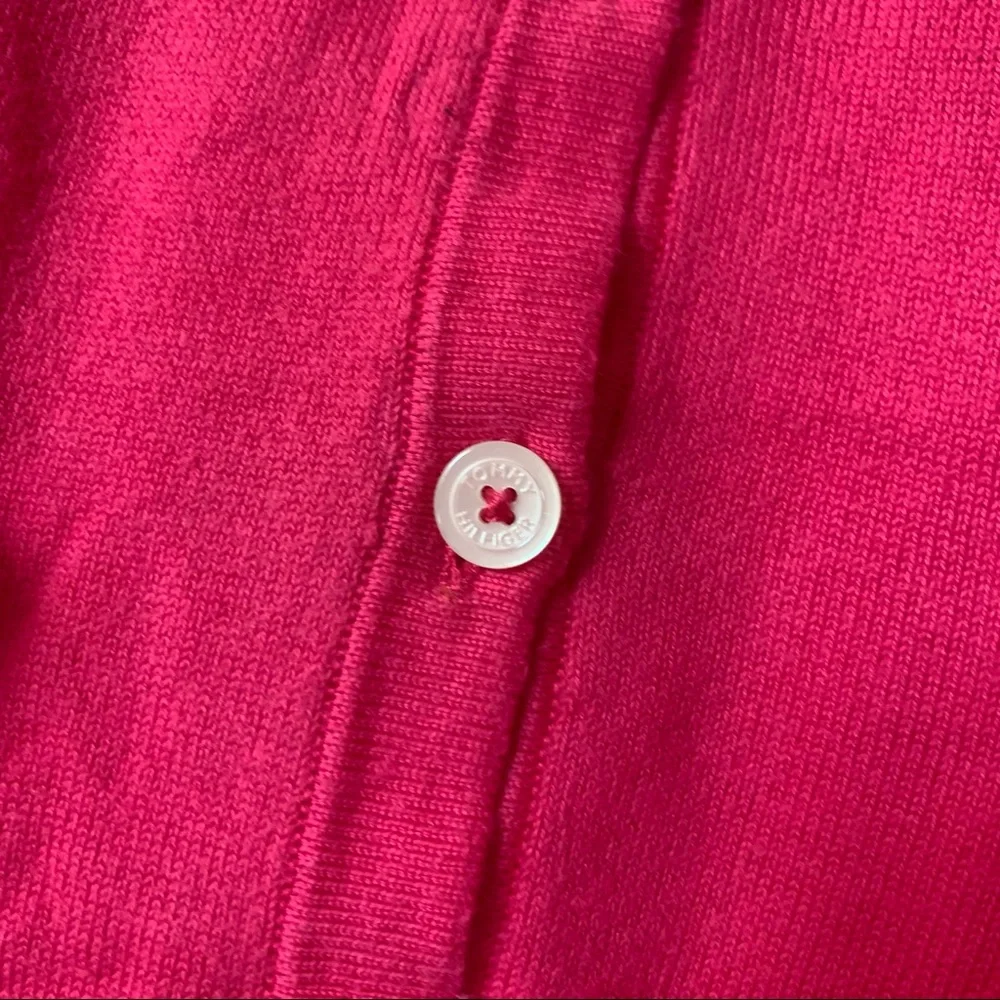 Tommy Hilfiger Bright fuchsia pink cardigan size Medium - Picture 2 of 5
